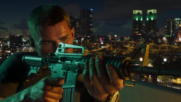 Jason Duval Holding an Assault Rifle