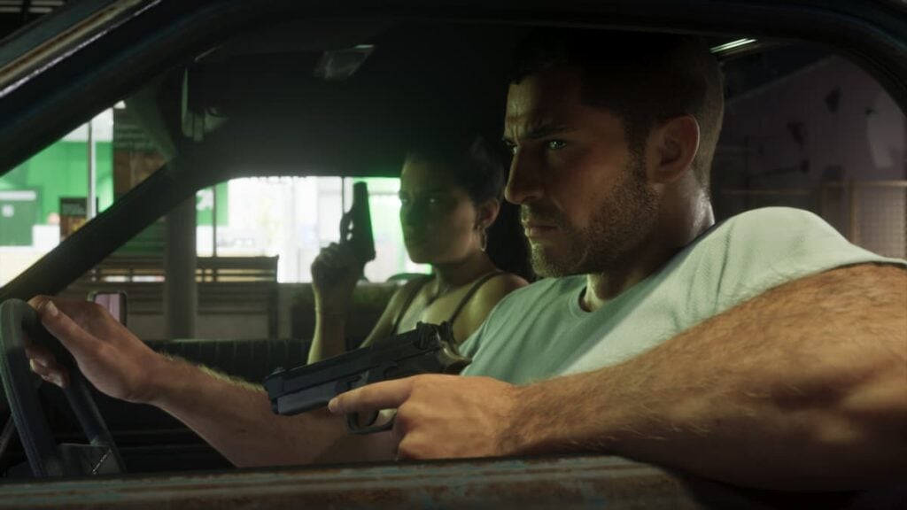 Jason and Lucia Armed in a Vehicle