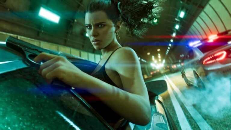 Lucia Caminos Holding a Gun