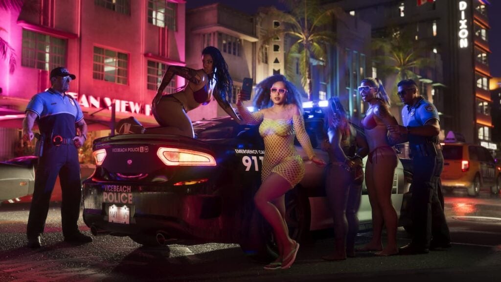 An arrest in progress in Vice City