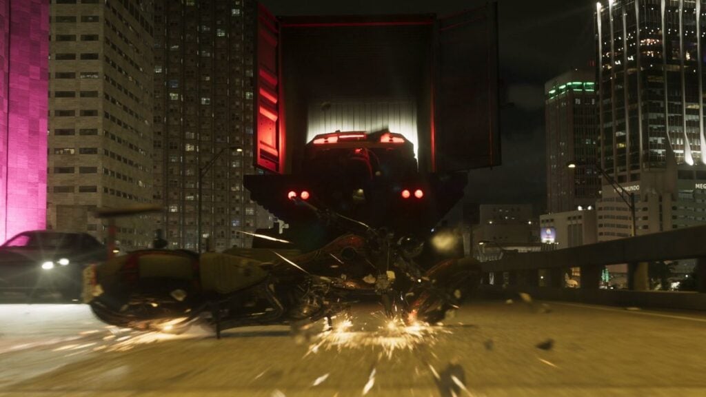 Lucia jumping off an Avarus in GTA VI's second trailer