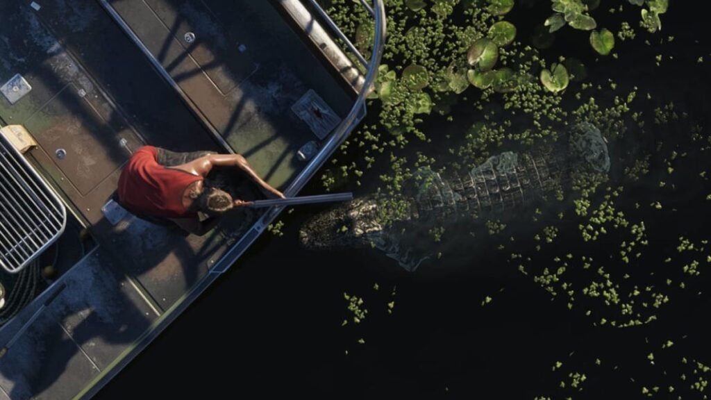 A poacher holding a double-barrel shotgun in GTA VI.