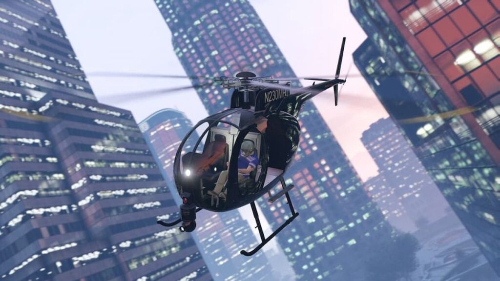 Nagasaki Buzzard Attack Chopper seen flying in GTA V