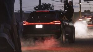 Pfister Astron during a chase scene in the GTA VI Trailer 2