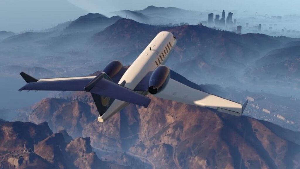 Action shot of the Shamal in GTA Online