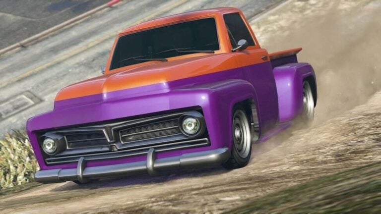 An action shot of the Vapid Slamvan in GTA Online