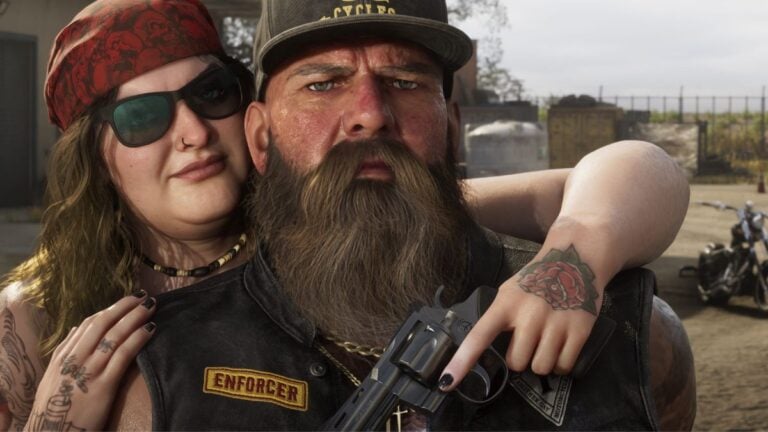 An unknown couple holds a Colt Python-inspired revolver.