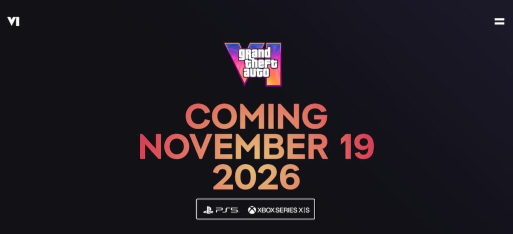PS5 and Xbox Series S|X listed on the official website for GTA VI