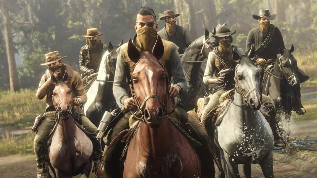 Red Dead Online Screenshot featuring a posse of players