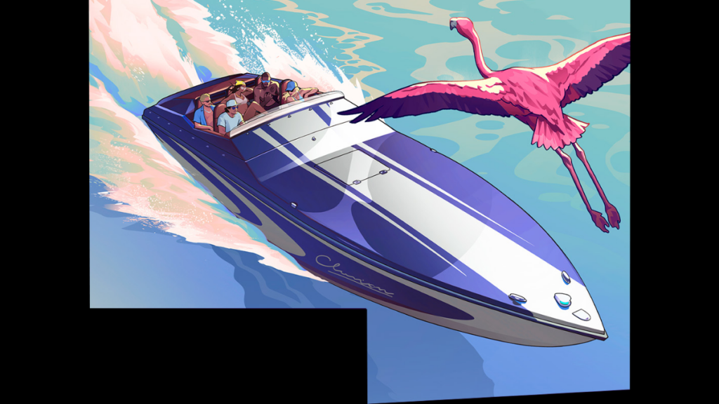 Clarion Speedboat from GTA 6 Box Art Cover