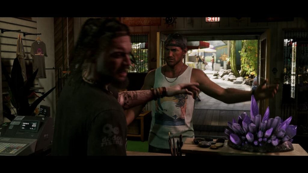 Jason slapping around a cashier during a robbery