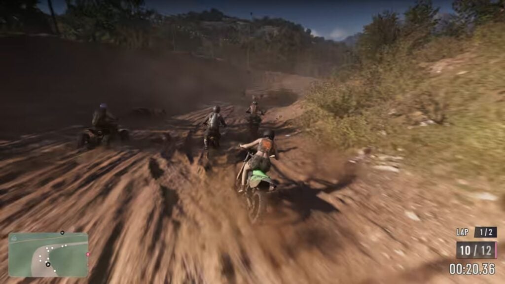 An offroad race with Lucia on a dirt bike in GTA 6.