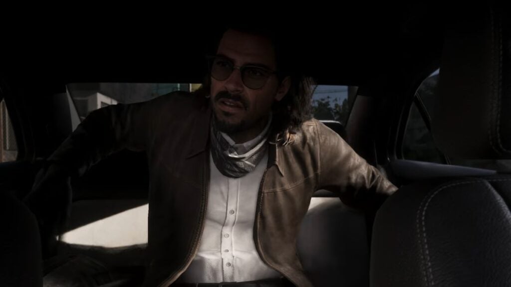 Raul in the back seat of a car in the GTA 6 Extended Look.