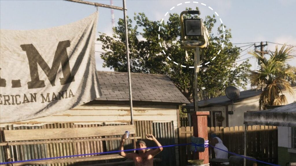 Light mounted on ring pole