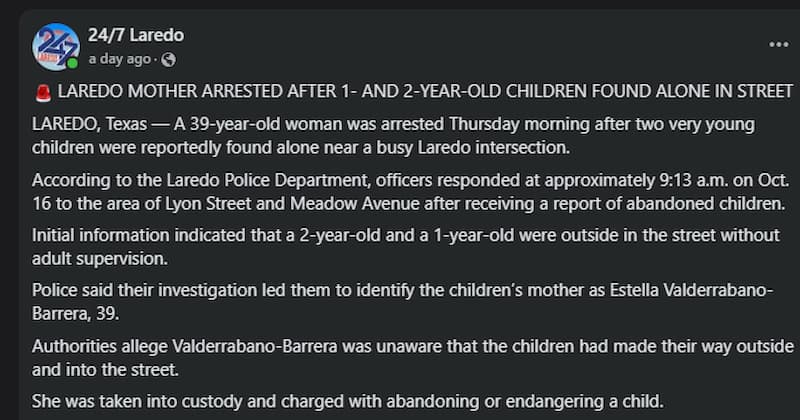 247 Laredo Facebook post