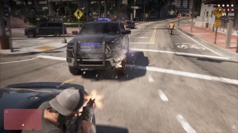 Jason shooting at police in the GTA 6 Extended Look.